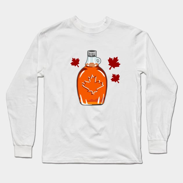 Super Canadian Maple Syrup Bottle Long Sleeve T-Shirt by tanyadraws